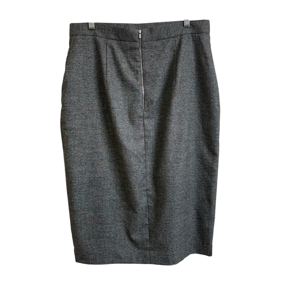 Banana Republic Women's Size 14 Gray Midi Pencil Skirt Lined Zippered Side Slit - Picture 2 of 9